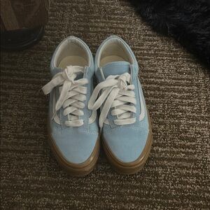 Light Blue Sneakers with White Laces